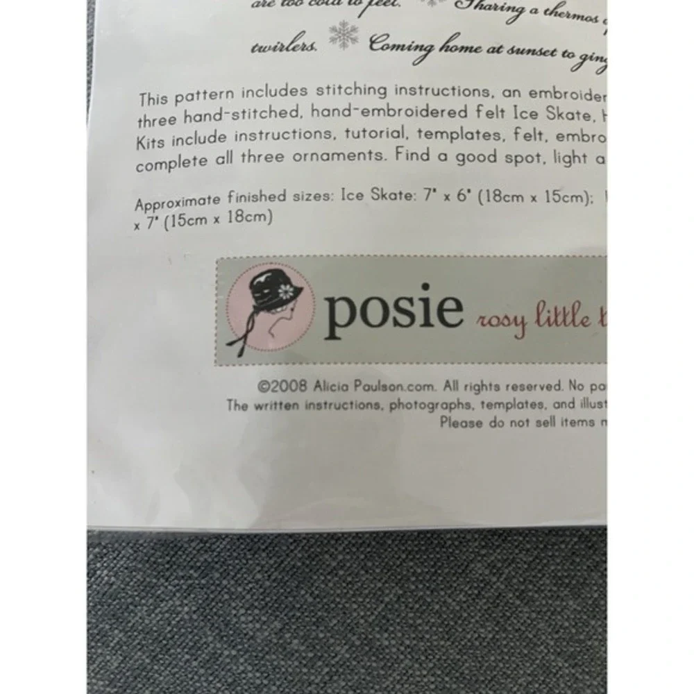 Posie Rosy Little‎ Things Ice Skating Felt Ornament Craft Kit NEW Holiday Xmas